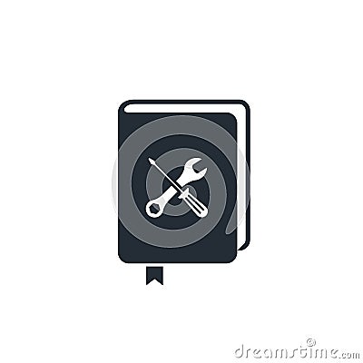 Technical manual book icon, User guide illustration in flat style with settings Vector icon Vector Illustration