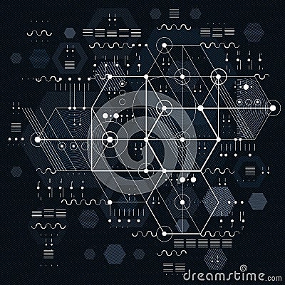 Technical plan, engineering draft. Vector drawing of industrial Vector Illustration