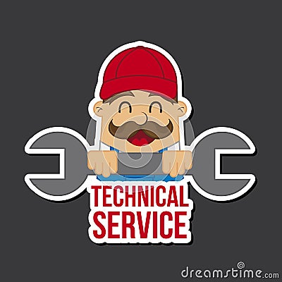 Technical service icon Vector Illustration