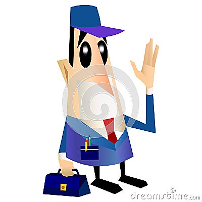 Technical Service Man Vector Illustration