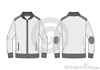 Technical sketch man sweatshirt with band collar in vector. Vector Illustration