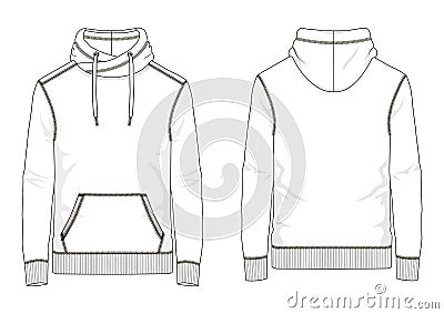 Technical sketch of man sweatshirt in vector Vector Illustration