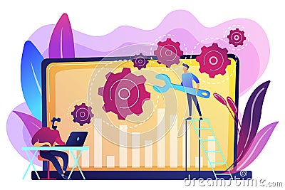 Computer troubleshooting concept vector illustration. Vector Illustration