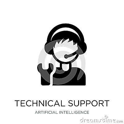 technical support icon in trendy design style. technical support icon isolated on white background. technical support vector icon Vector Illustration