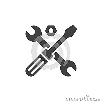Technical support symbol. Tools icon vector, filled flat sign, s Vector Illustration