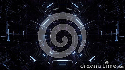 Technical wireframe visual 3d rendering design Cartoon Illustration