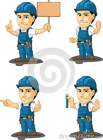 Technician or Repairman Customizable Mascot 9 Vector Illustration