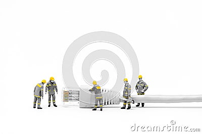 Technicians with cat5 network cable. Networking concept Stock Photo