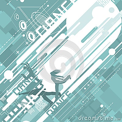 Techno dance Vector Illustration