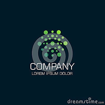 Techno logo. Digitial Technology Vector Design. Connect Dot Network. Vector Illustration