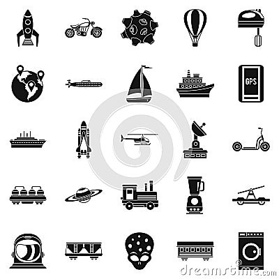 Technol icons set, simple style Vector Illustration