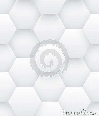 Technologic 3D Vector Hexagons Bright Abstract Seamless Pattern Vector Illustration