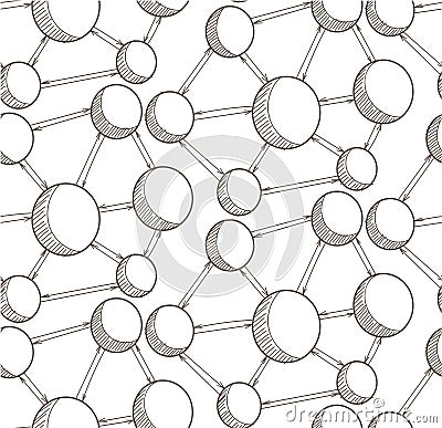 Technological background with molecules Vector Illustration