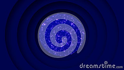 Technological background. Network connection structure. Bright particles inside an abstract futuristic sphere. Particles Vector Illustration