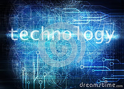 Technological blue background Stock Photo