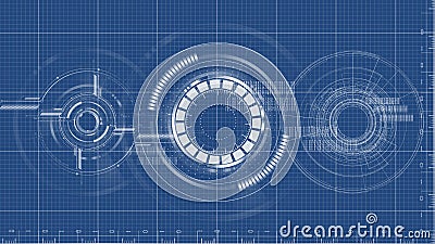 Technological blueprint technical drawing background vector Vector Illustration