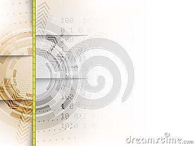 Technological circle with arrows on abstract background Vector Illustration