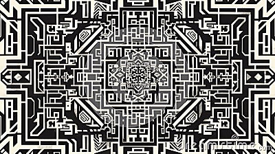 Technological circuit board abstraction with intricate patterns and futuristic design. AIG53M Stock Photo