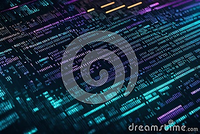 Technological computer codes element abstract background. Generative AI Stock Photo