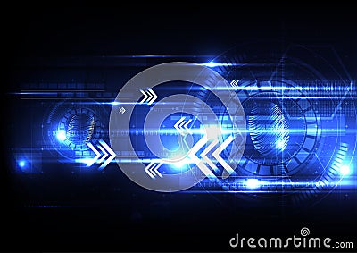 Technological fingerprint scanning hud security vector background abstract Vector Illustration