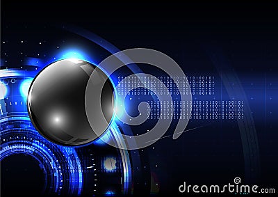 Technological global button modern sphere abstract background vector Vector Illustration