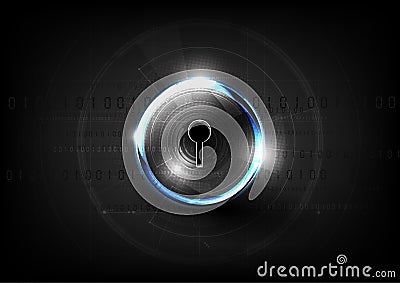 Technological global communication key lock modern sphere abstract background vector Vector Illustration