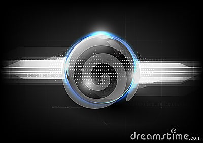 Technological global communication signal modern sphere abstract Vector Illustration