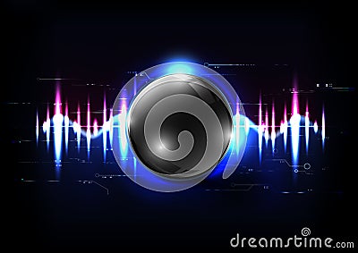 Technological global sound modern sphere abstract background vector Vector Illustration