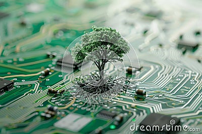 Technological growth and environmental sustainability Stock Photo