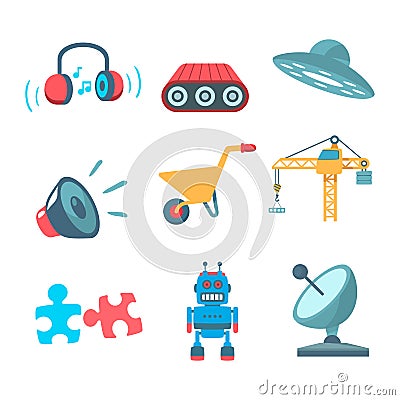 Technological icons Cartoon Illustration