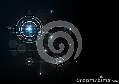 Technological intelligent circuit system abstract background vector Vector Illustration