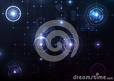 Technological intelligent circuit system background vector Vector Illustration