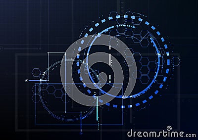 Technological interface future systematic hud abstract background vector Vector Illustration