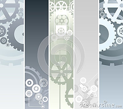 Technological and mechanical banners Vector Illustration