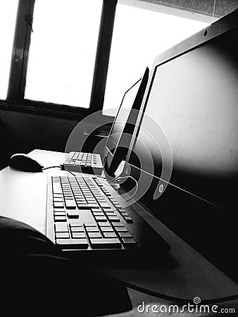 Technological objects blend along with natural light Editorial Stock Photo