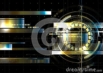 Technological space metallic hud display vector background abstract Vector Illustration