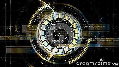 Technological space metallic middle hud display vector background abstract Vector Illustration