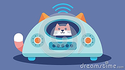 A technologically advanced sound machine with programmable options to create a personalized environment to ease pet Vector Illustration