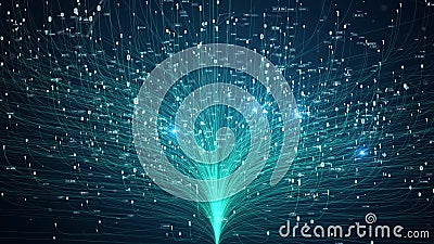 Technologiekunstmatige intelligentie AI en Internet van de animatieconcept van het dingeniot netwerk de grote analyse van de gege vector illustratie Technologiekunstmatige intelligentie AI en Internet van de animatieconcept van het dingeniot netwerk de grote analyse van de gege vector illustratie