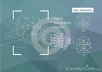 Technologies, approaches to face recognition, vector concept. Vector Illustration