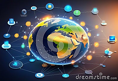 Technologies connecting the world Stock Photo