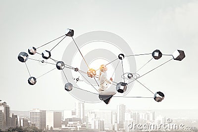 Technologies connecting the world . Mixed media Stock Photo