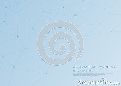Technology abstract background network polygon style node line modern design Vector Illustration