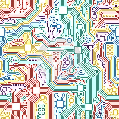 Technology abstract motherboard illustration background Vector Illustration