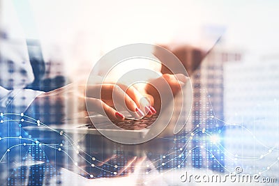 Technology, accounting and profit concept Stock Photo