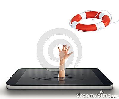 Technology addiction concept. 3D Rendering Stock Photo