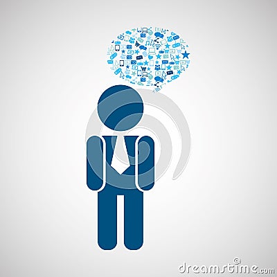 technology app connection weareable Cartoon Illustration