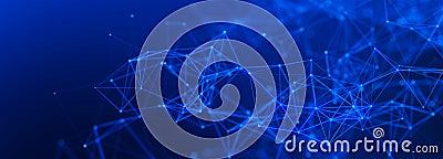 Technology background. Abstract digital combination dots and lines. Network connection structure. 3d Widescreen Stock Photo