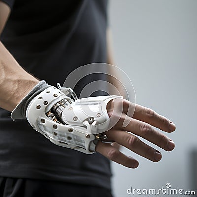 Technology background bionic business intelligence artificial intelligence science artificial people virtual face work Stock Photo