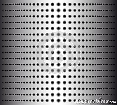 Technology background with circle perforated metal grill texture for internet sites, web user interfaces. Vector Illustration